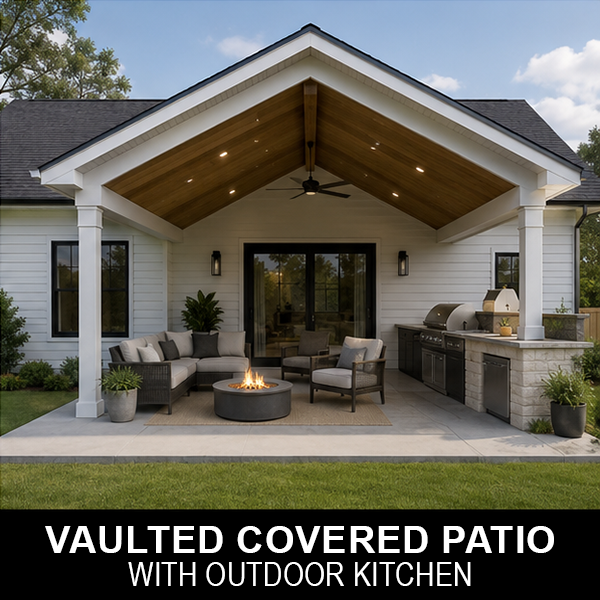 Vaulted Patio Outdoor Kitchen